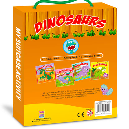 Dinosaurs Suitcase | Dinosaur Coloring Suitcase for Kids | Creative Coloring & Activity Book Set