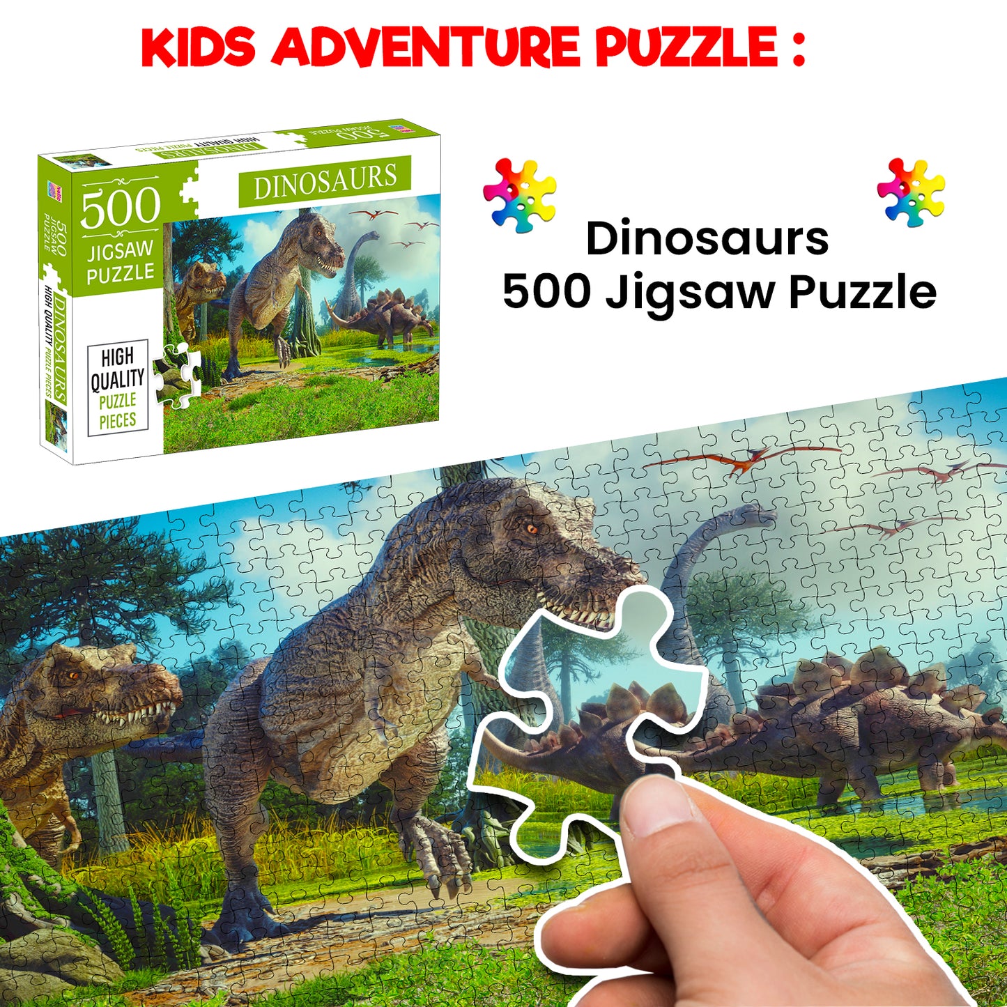 Dinosaurs Jigsaw Puzzle - Wall Art & Gift Packaging