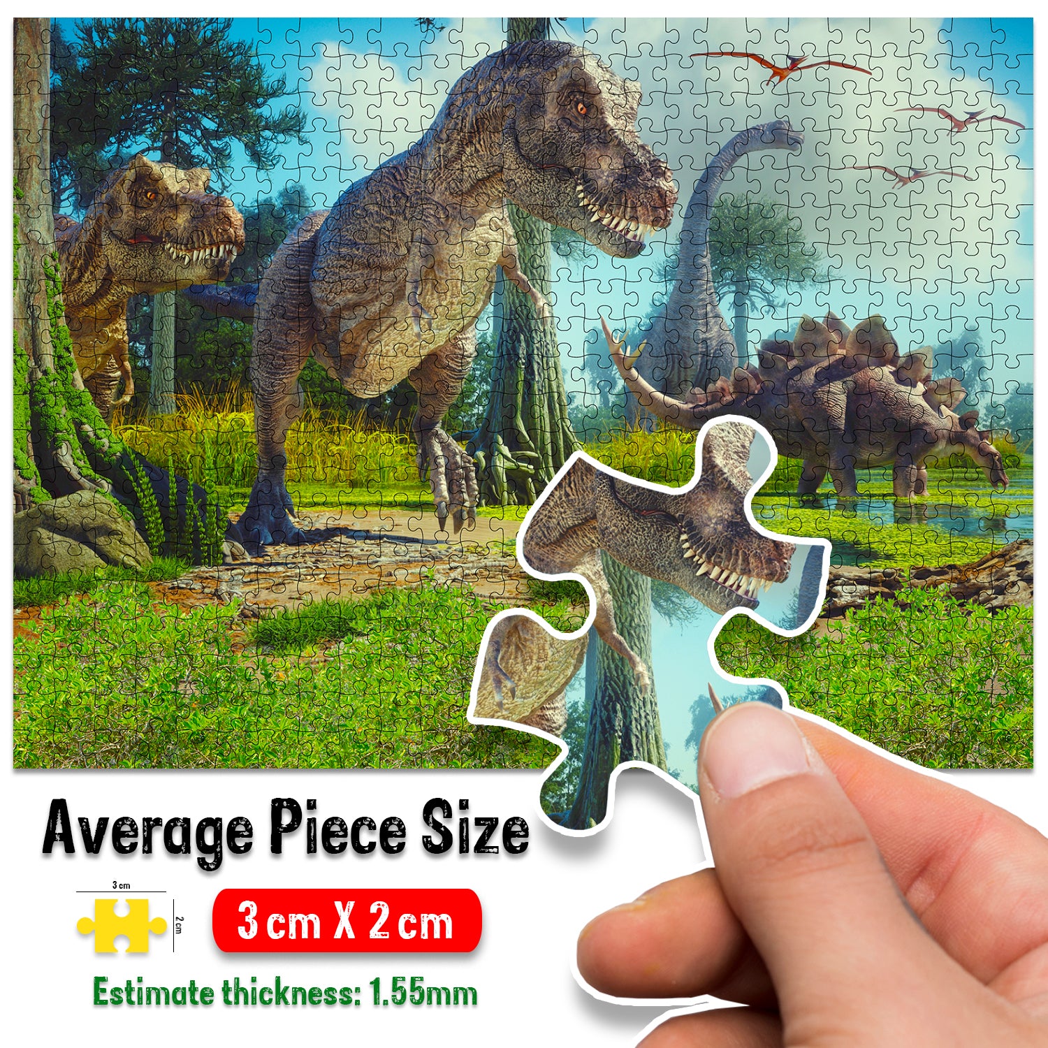 Dinosaurs Jigsaw Puzzle - Box Dimensions & Puzzle Size