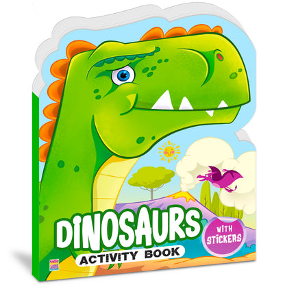 Die-Cut Dinosaurs Activity Book | Dinosaur Sticker Activity Book for Kids | Creative Learning & Play Book