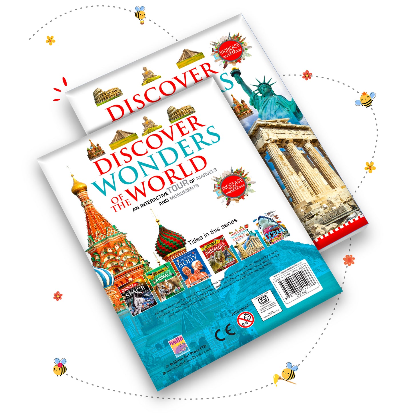 Discover Wonders of the World - Lifestyle cover with bee confetti