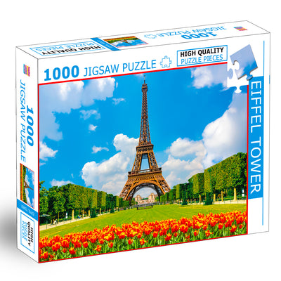 Eiffel Tower Jigsaw Puzzle | 1000 Piece Educational Puzzle for Kids & Adults | Landmark Brain Boosting Puzzle