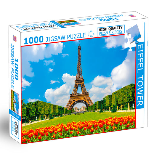 Eiffel Tower Jigsaw Puzzle | 1000 Piece Educational Puzzle for Kids & Adults | Landmark Brain Boosting Puzzle