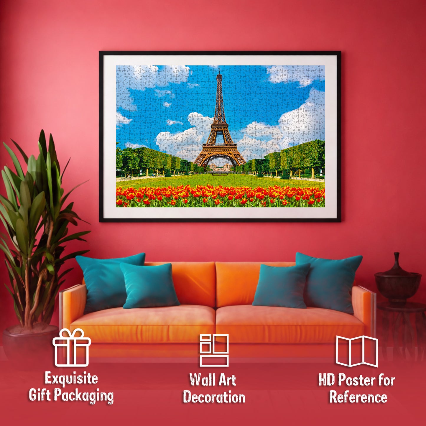 Eiffel Tower Jigsaw Puzzle | 1000 Piece Educational Puzzle for Kids & Adults | Landmark Brain Boosting Puzzle