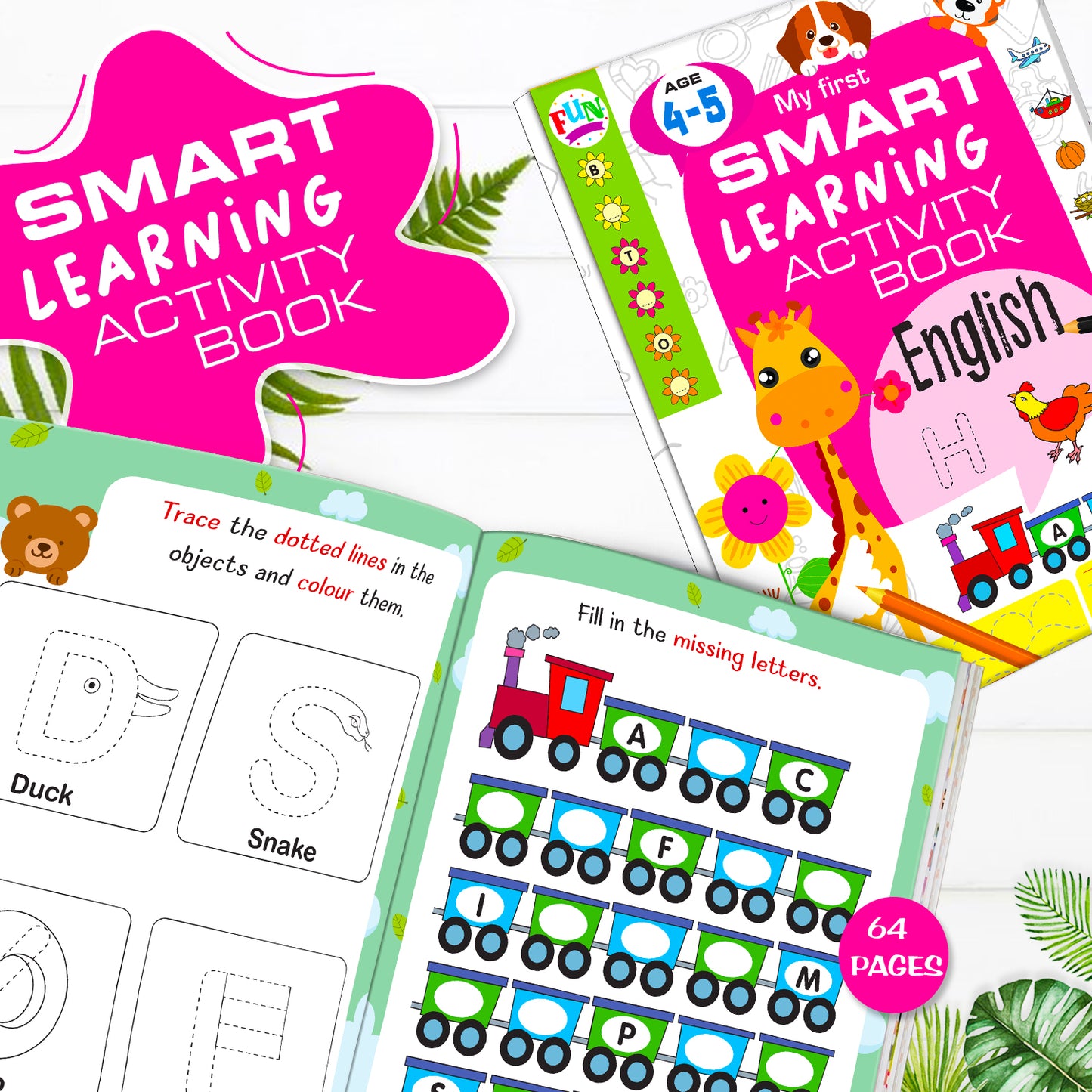 My First Smart Learning Activity Book – English 2 (Age 4+) | Early English Activity Workbook for Kids