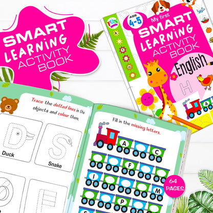 My First Smart Learning Activity Book – English 2 (Age 4+) | Early English Activity Workbook for Kids
