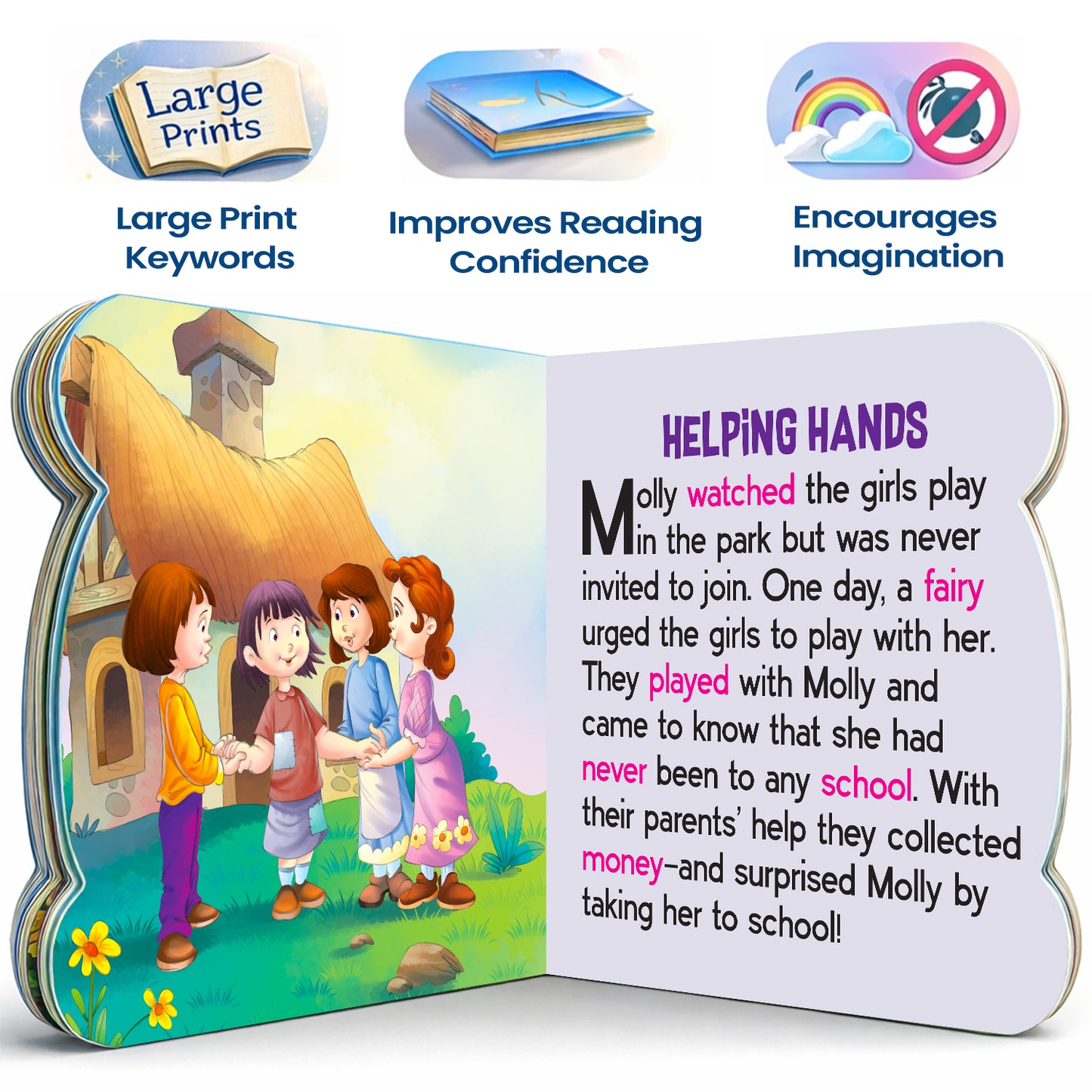 5-in-1 Fairy Tales - Interior spread Helping Hands story with features