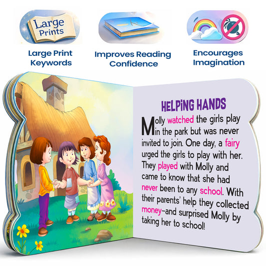 5-in-1 Fairy Tales - Interior spread Helping Hands story with features