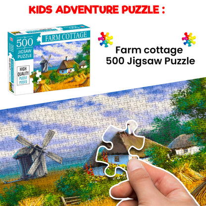 Farm Cottages Jigsaw Puzzle - Average Piece Size