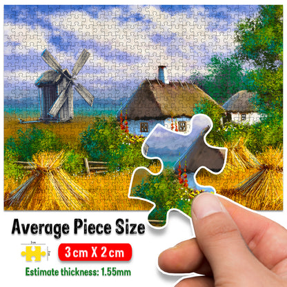 Farm Cottages Jigsaw Puzzle - Wall Art & Gift Packaging
