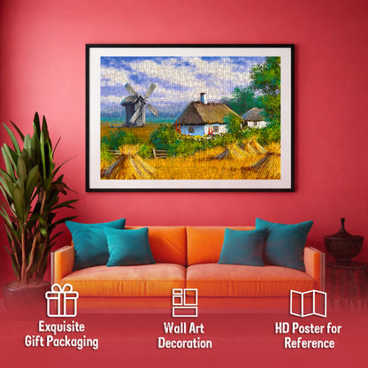 Farm Cottages Jigsaw Puzzle - Box & Puzzle Dimensions