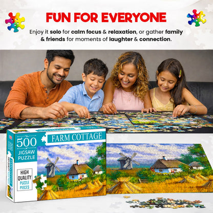 Farm Cottages Jigsaw Puzzle - Completed Puzzle View