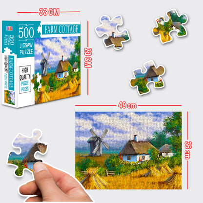 Farm Cottages Jigsaw Puzzle - Safe & Non-Toxic Material