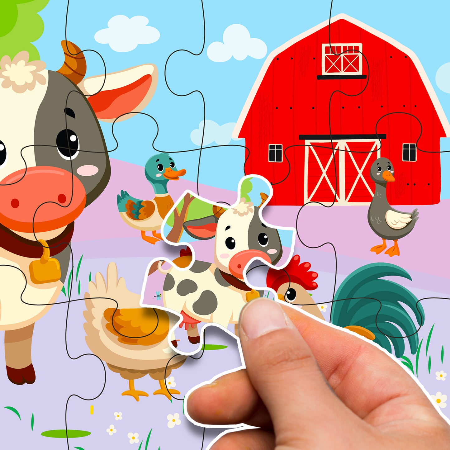 Farm Puzzle Fun Box | 3 in 1 Puzzle Set for Kids