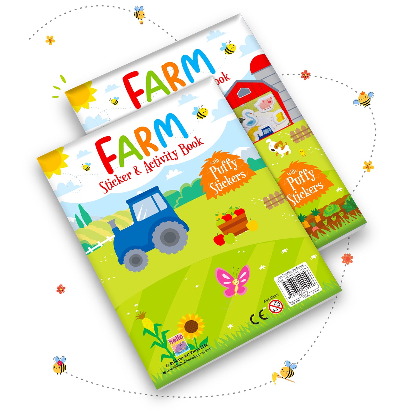 Farm Stickers & Activity Book – Puffy Stickers | Fun Sticker Activity Book for Kids | Creative Play