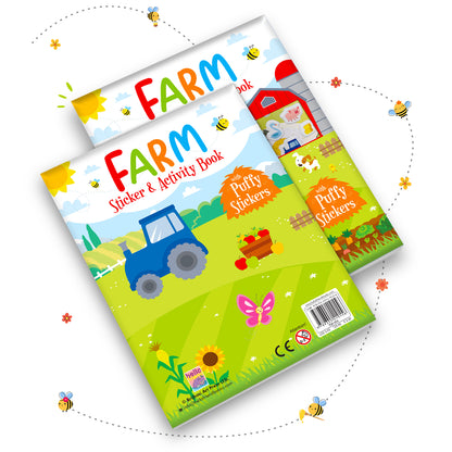 Farm Stickers & Activity Book – Puffy Stickers | Fun Sticker Activity Book for Kids | Creative Play