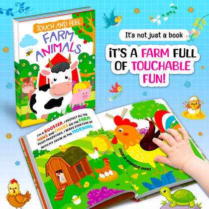 Touch and Feel Farm Animals Board Book dimensions 15.5cm x 20cm - series includes Pet Animals, Sea Animals, Wild Animals