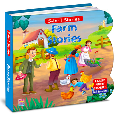 5-in-1 Farm Stories | Shaped Board Book with Large Print Stories for Kids