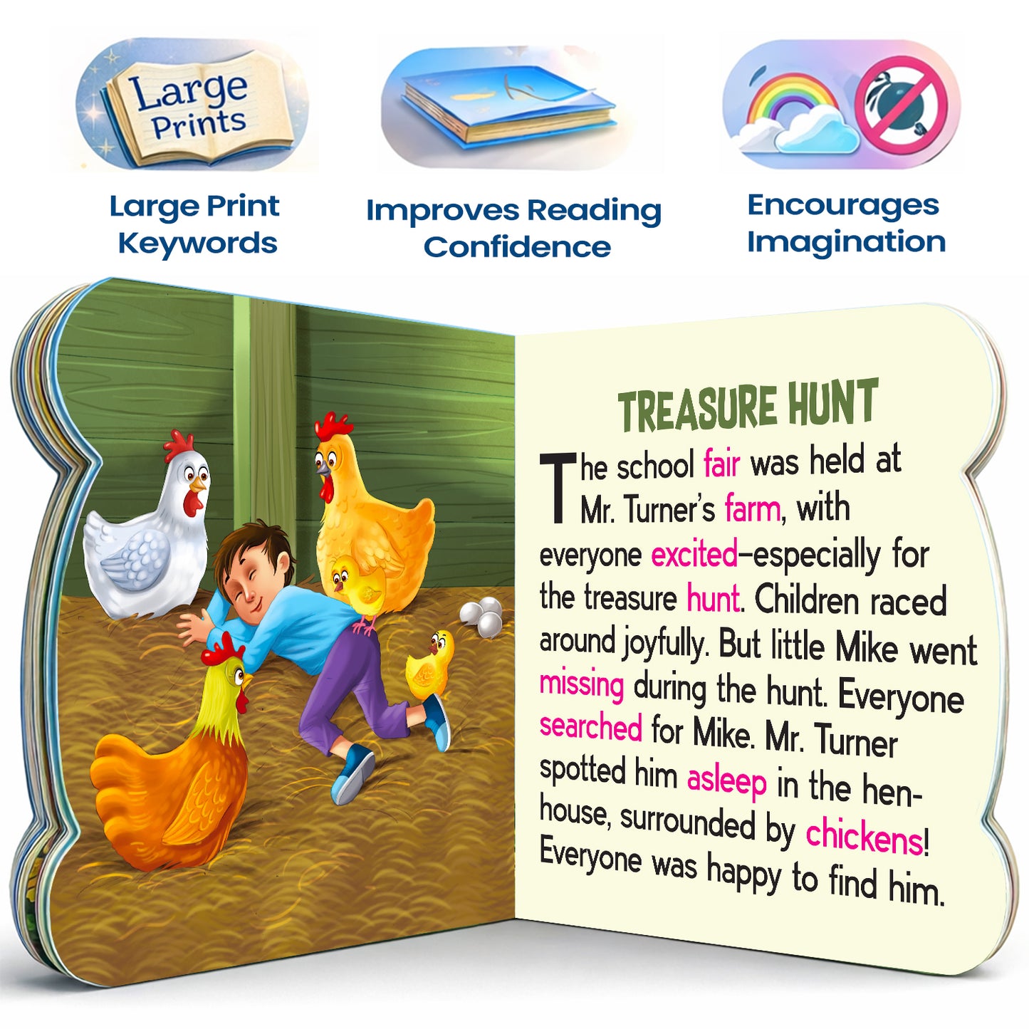 5-in-1 Farm Stories - Interior spread Treasure Hunt story with features
