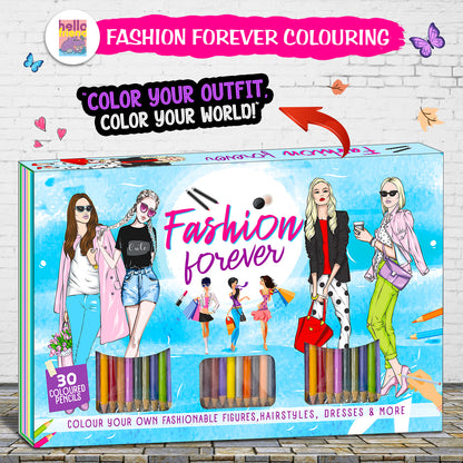 Fashion Colouring Art Kit | Fashion Design Coloring & Creative Activity Kit for Kids