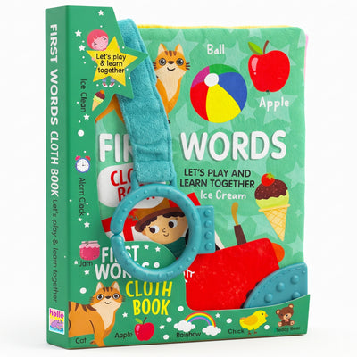 Fun With First Words Cloth Book | Soft Interactive Sensory Book for Babies & Toddlers | Early Learning Fabric Book