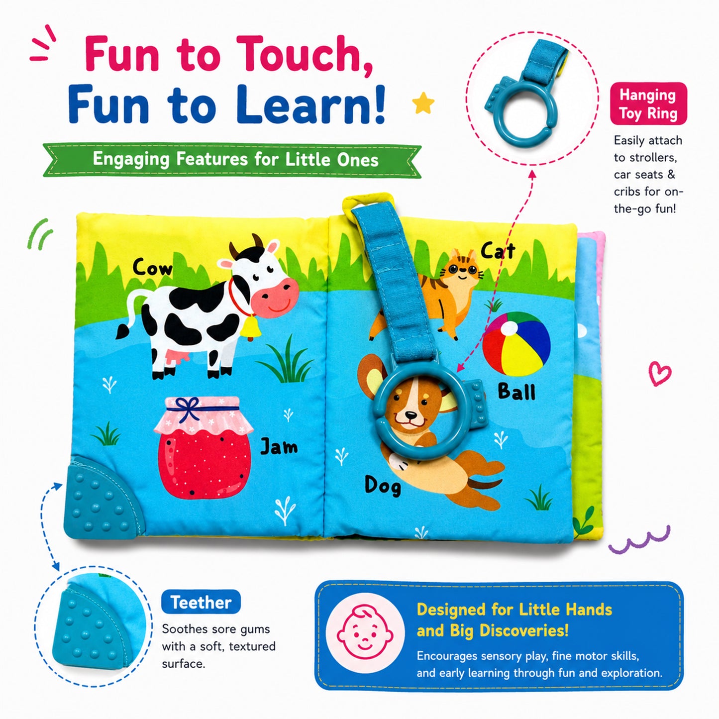 Fun With First Words Cloth Book - Features overview