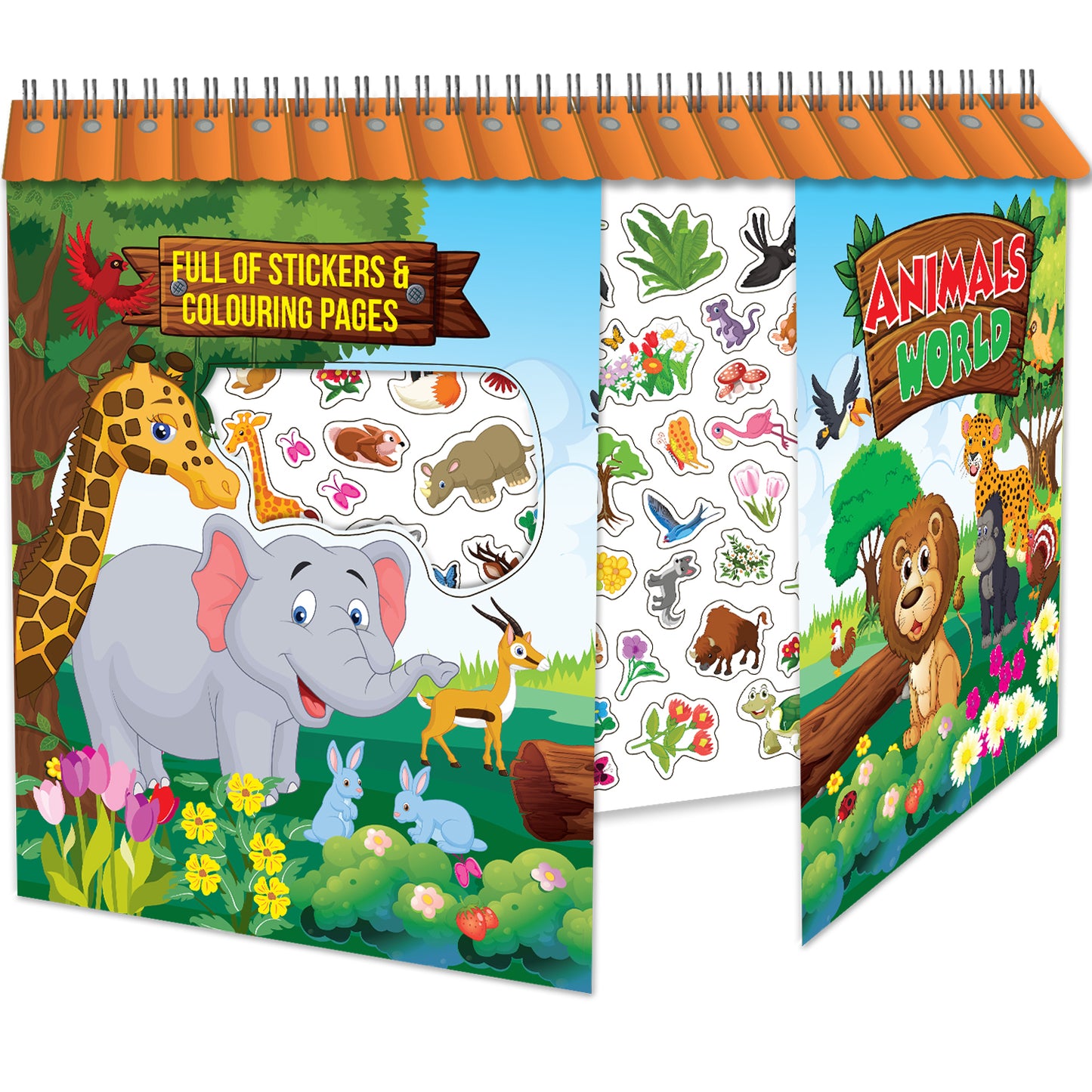 Animals World – Stickers Book | Animal Sticker Activity Book for Kids | Creative Play & Fun Learning