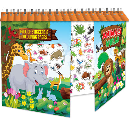 Animals World – Stickers Book | Animal Sticker Activity Book for Kids | Creative Play & Fun Learning