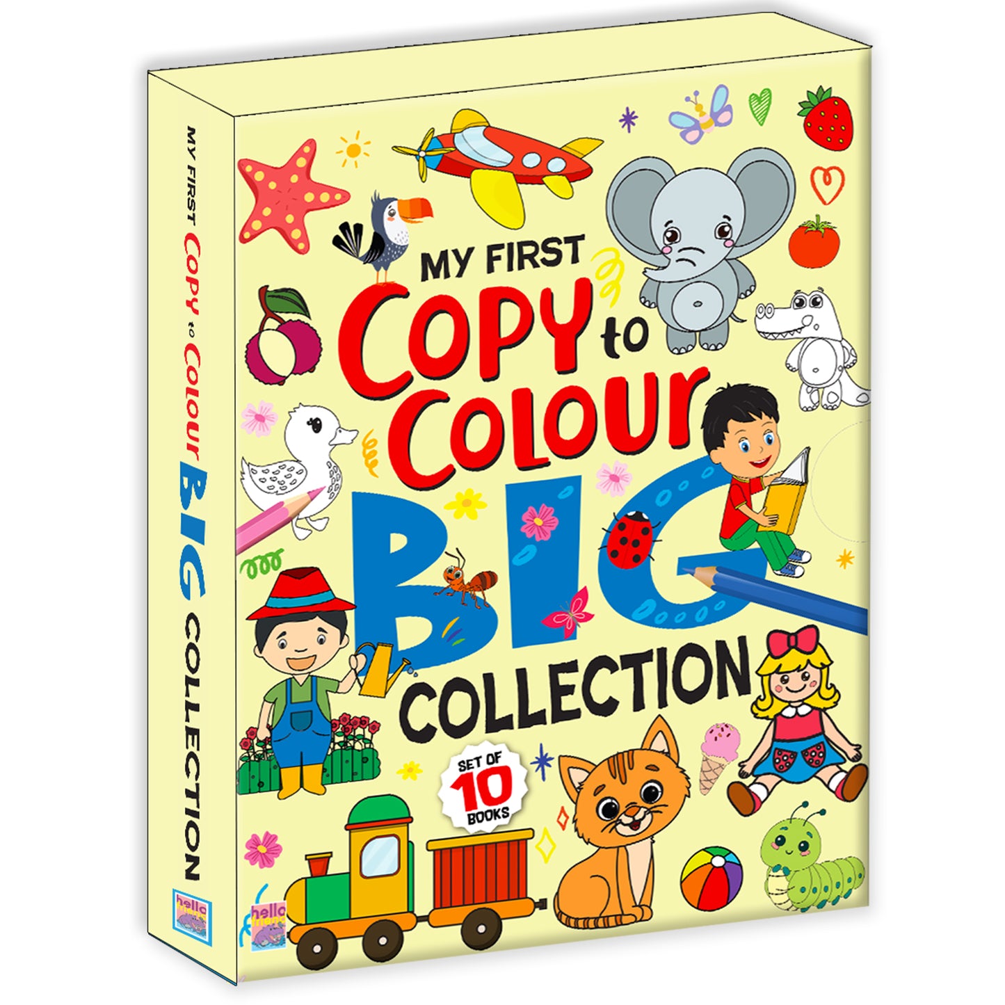 My First Copy to Colour Big Collection – 10 Books Set | Copy & Color Activity Book Set for Kids | Early Learning Collection