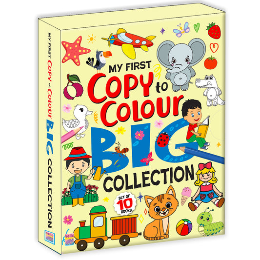 My First Copy to Colour Big Collection – 10 Books Set | Copy & Color Activity Book Set for Kids | Early Learning Collection