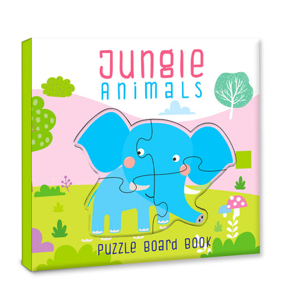 Jungle Animals Puzzle Book | Board Book with Jigsaw Puzzles for Kids
