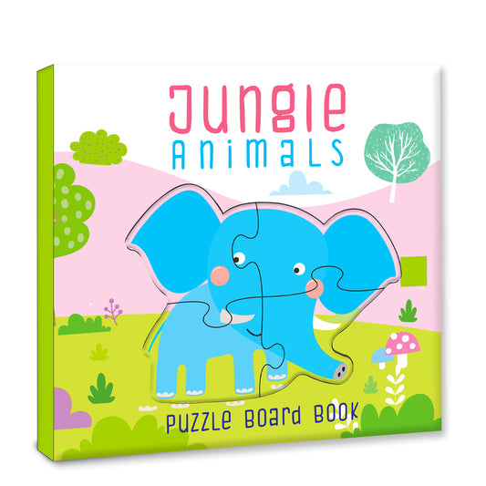 Jungle Animals Puzzle Book | Board Book with Jigsaw Puzzles for Kids