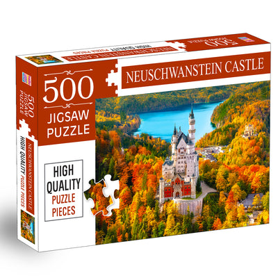 Neuschwanstein Castle Jigsaw Puzzle | 500 Pieces Puzzle for Kids & Families | Fun Brain & Learning Game