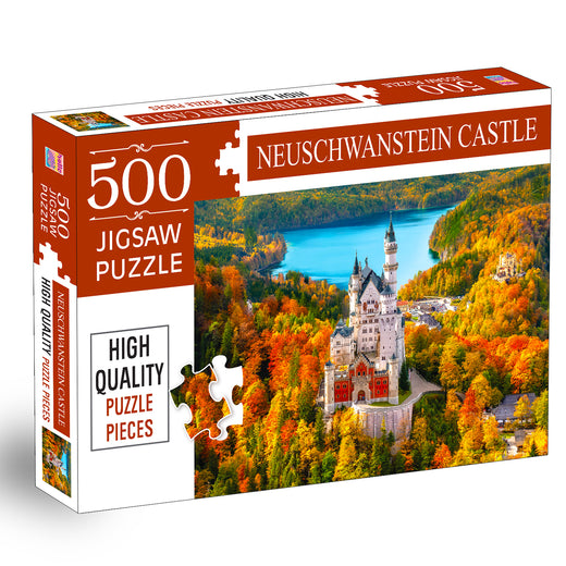Neuschwanstein Castle Jigsaw Puzzle | 500 Pieces Puzzle for Kids & Families | Fun Brain & Learning Game