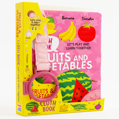Fun With Fruits & Vegetables Cloth Book | Soft Interactive Sensory Book for Babies & Toddlers | Early Learning Fabric Book