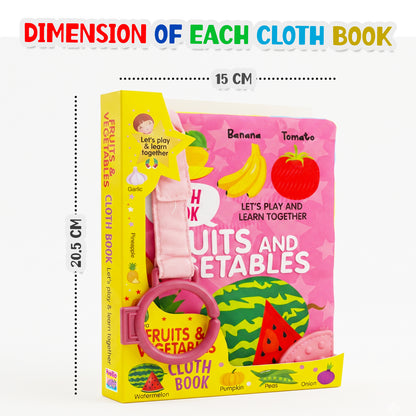 Fun With Fruits & Vegetables Cloth Book - Crinkling sound feature