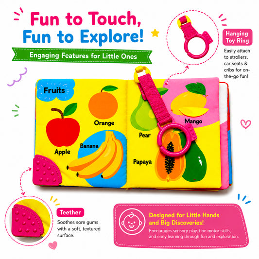 Fun With Fruits & Vegetables Cloth Book - Fruits pages