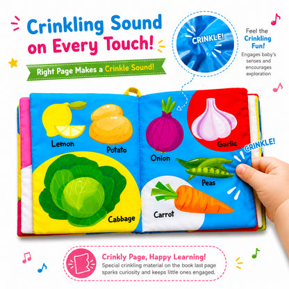 Fun With Fruits & Vegetables Cloth Book - Dimensions