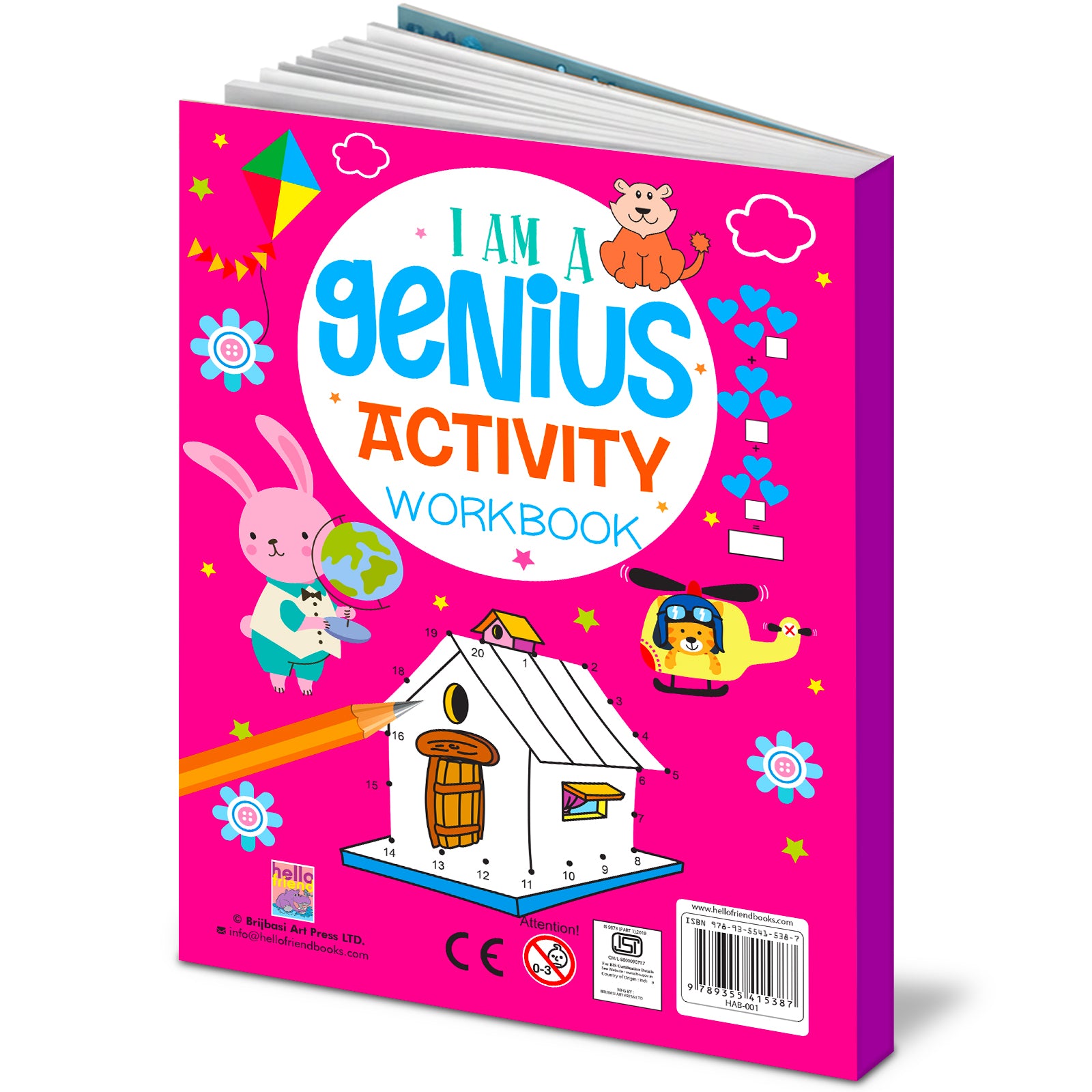 I Am a Genius Activity Workbook Book 1 - Back Cover 3D view