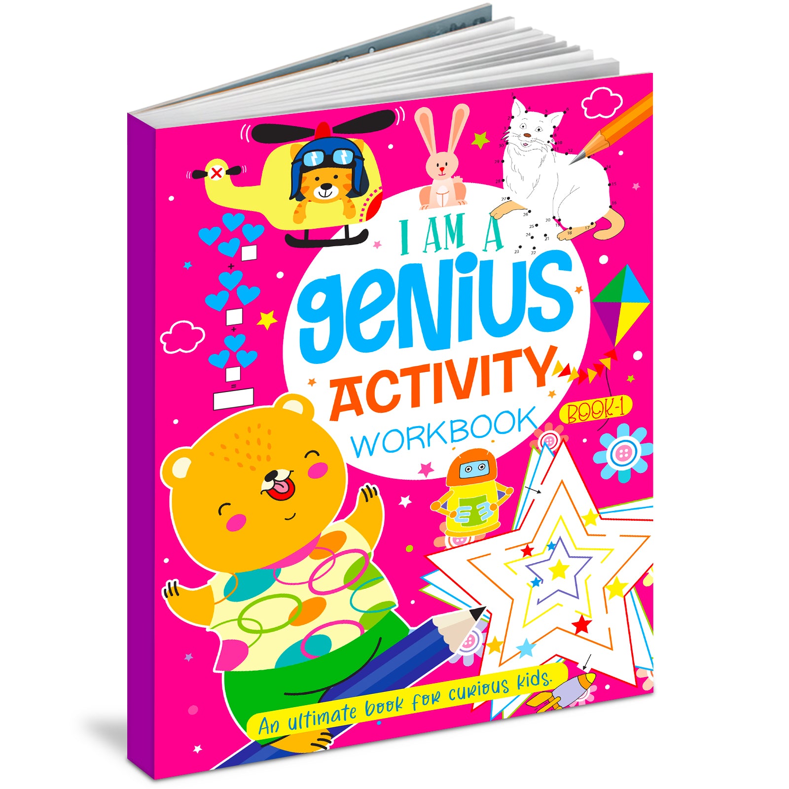 I Am a Genius Activity Workbook Book 1 - Front Cover 3D view
