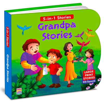 5-in-1 Grandpa Stories | Shaped Board Book with Large Print Stories for Kids