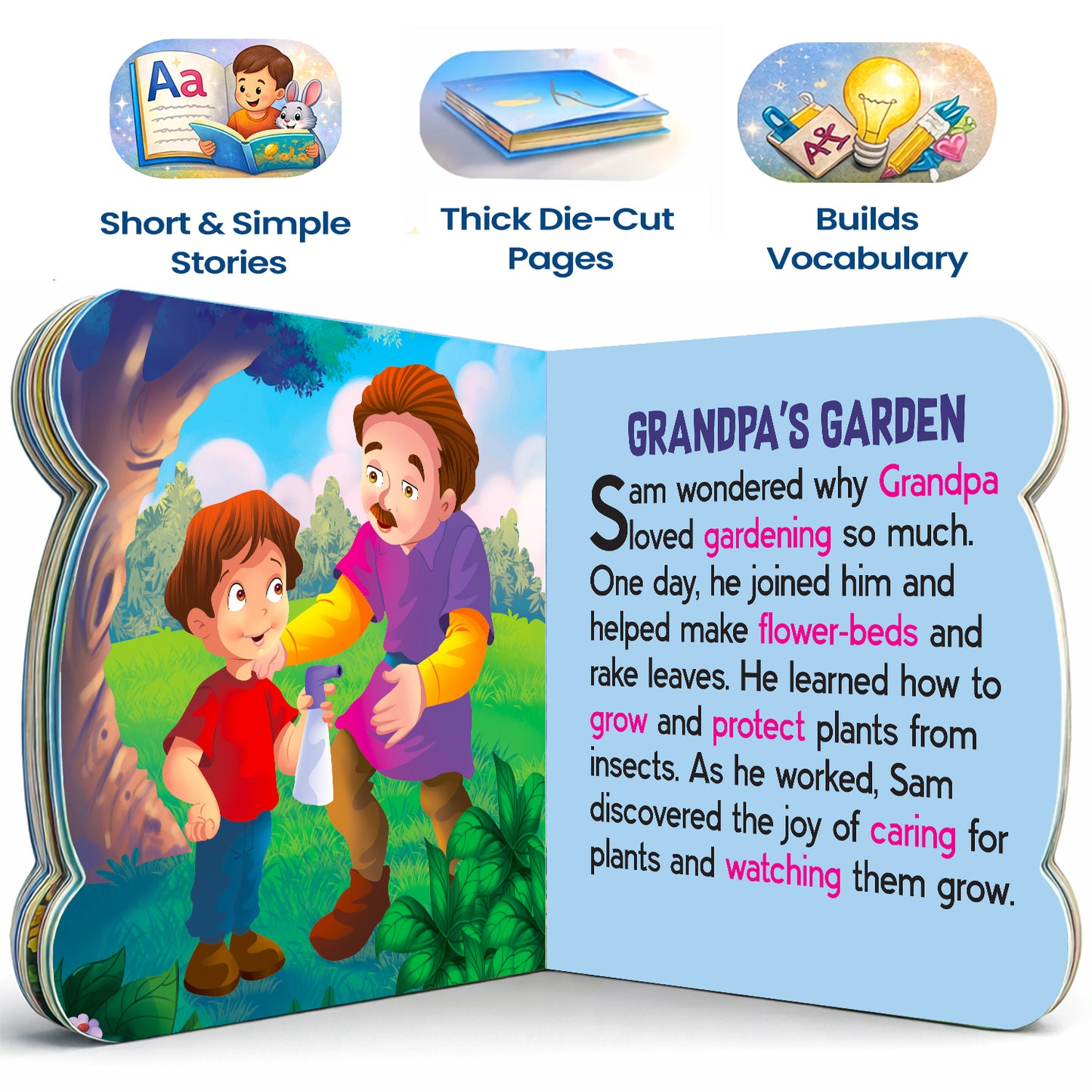5-in-1 Grandpa Stories - Interior spread Grandpa's Garden story with features