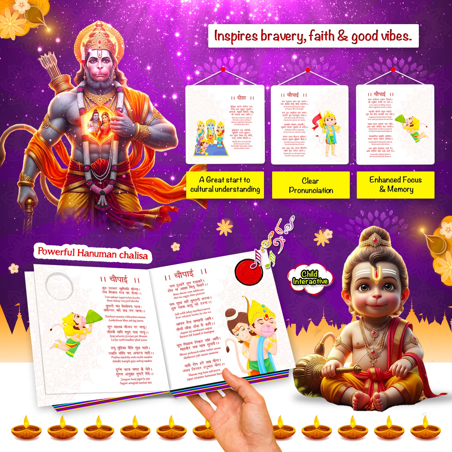 Hanuman Chalisa Sound Book | India's First Mythology Book with Full Hanuman Chalisa in Sound