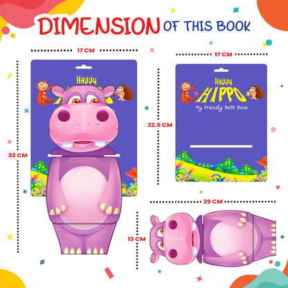 Happy Hippo Bath Book | Waterproof Soft Bath Book for Babies & Toddlers | Interactive Bath Time Book