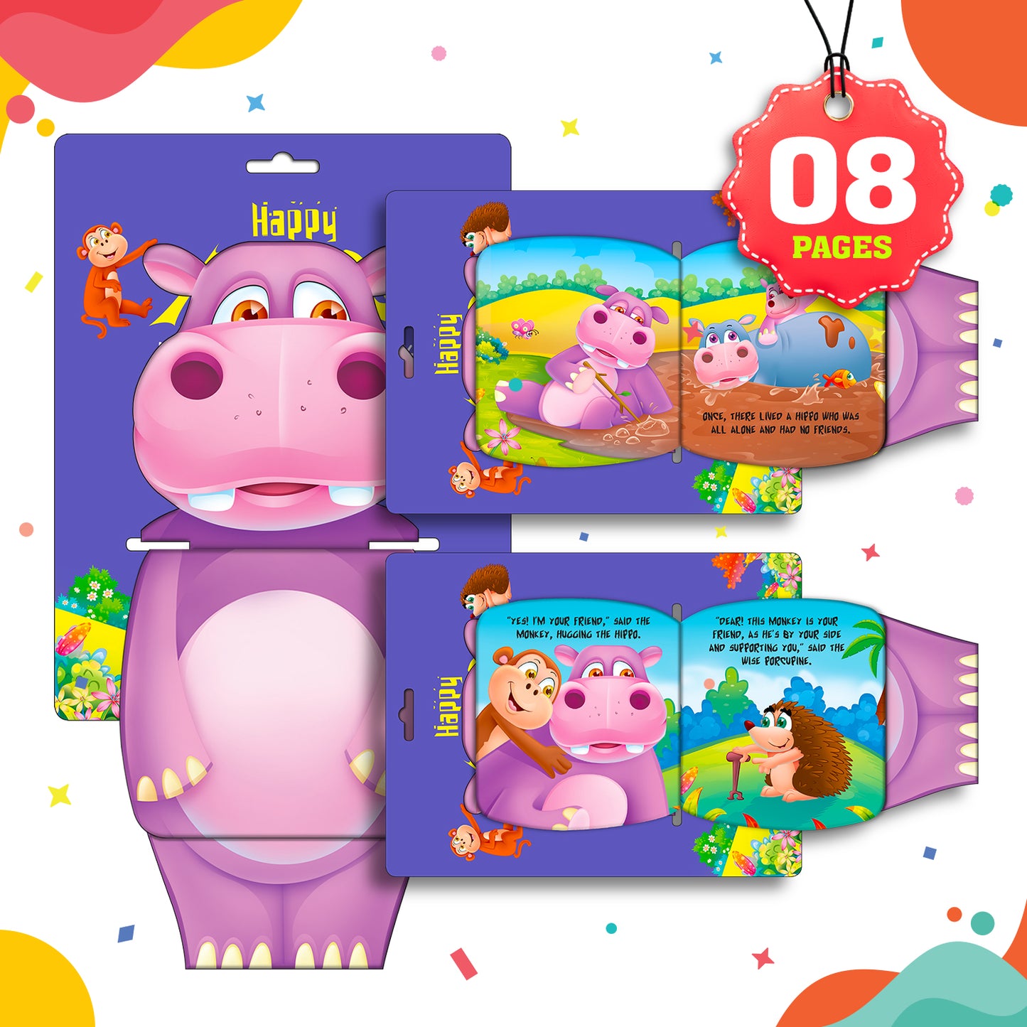 Happy Hippo Bath Book | Waterproof Soft Bath Book for Babies & Toddlers | Interactive Bath Time Book