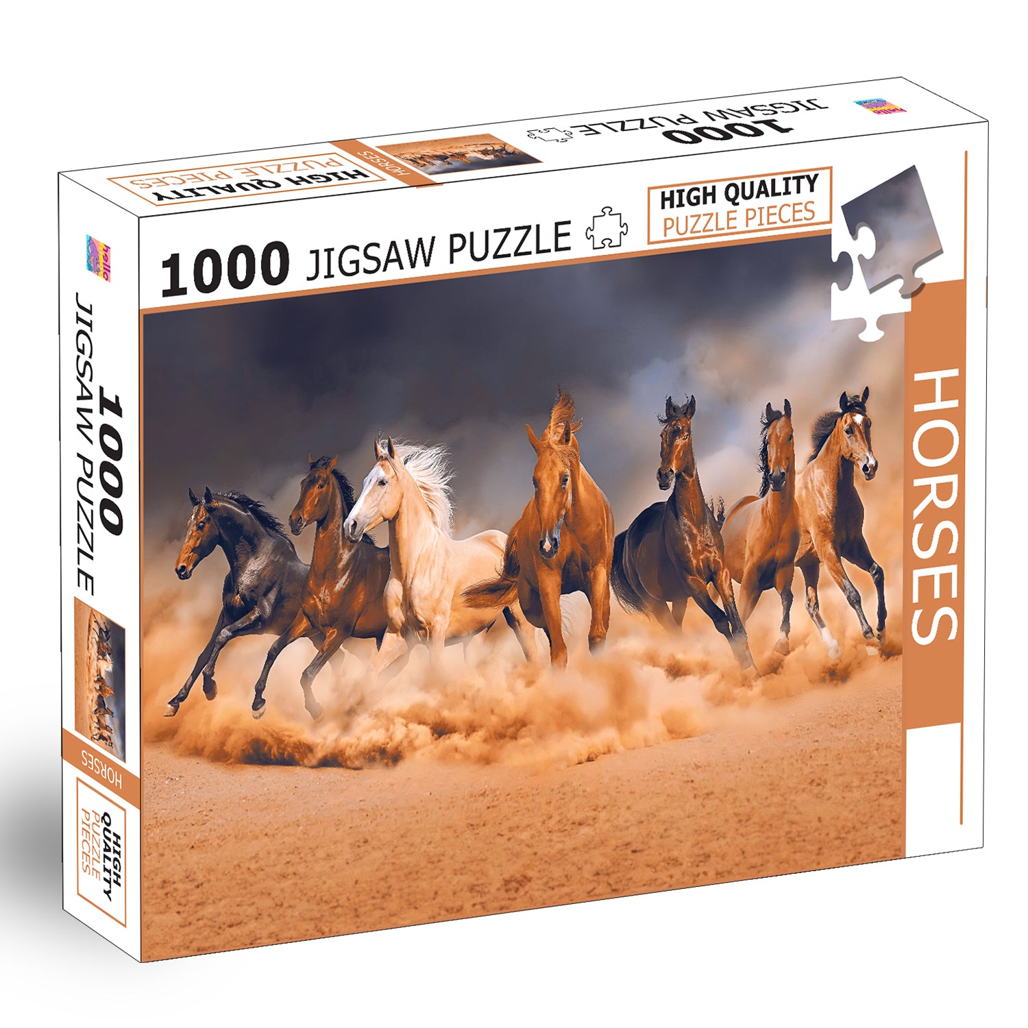 Horses Jigsaw Puzzle - Box front & completed puzzle