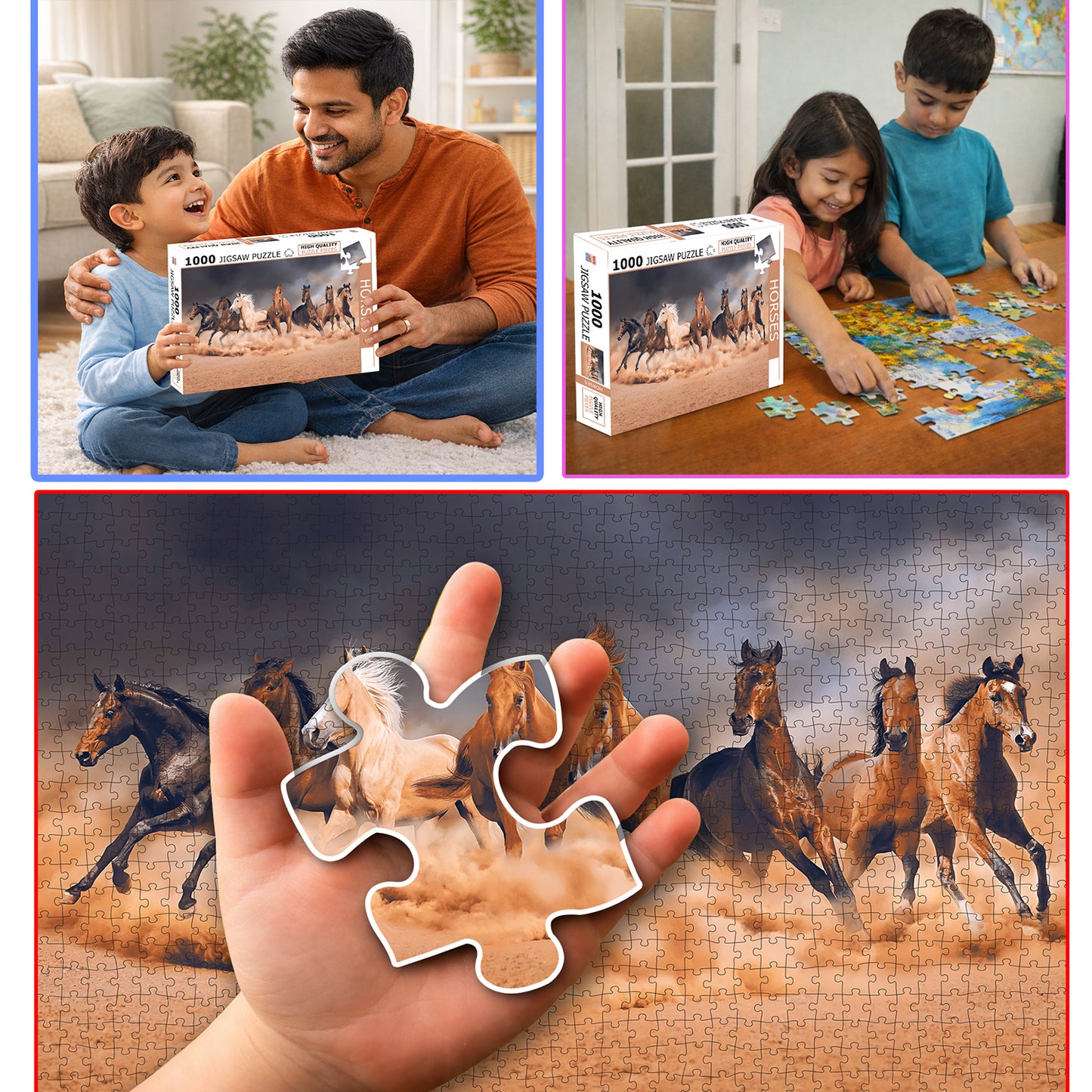 Horses Jigsaw Puzzle - Average piece size 7x5cm, 1.75mm thick