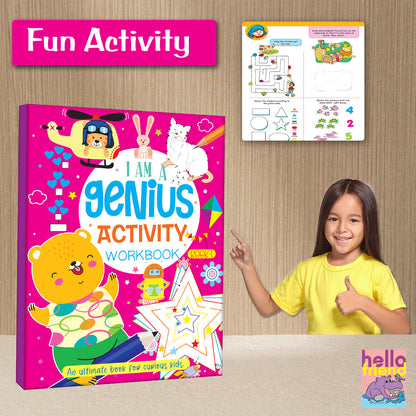 I Am a Genius Activity Workbook Book 1 - Fun Activity cover with inside pages