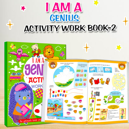 I Am a Genius Activity Workbook Book 2 - Inside pages spread with activities