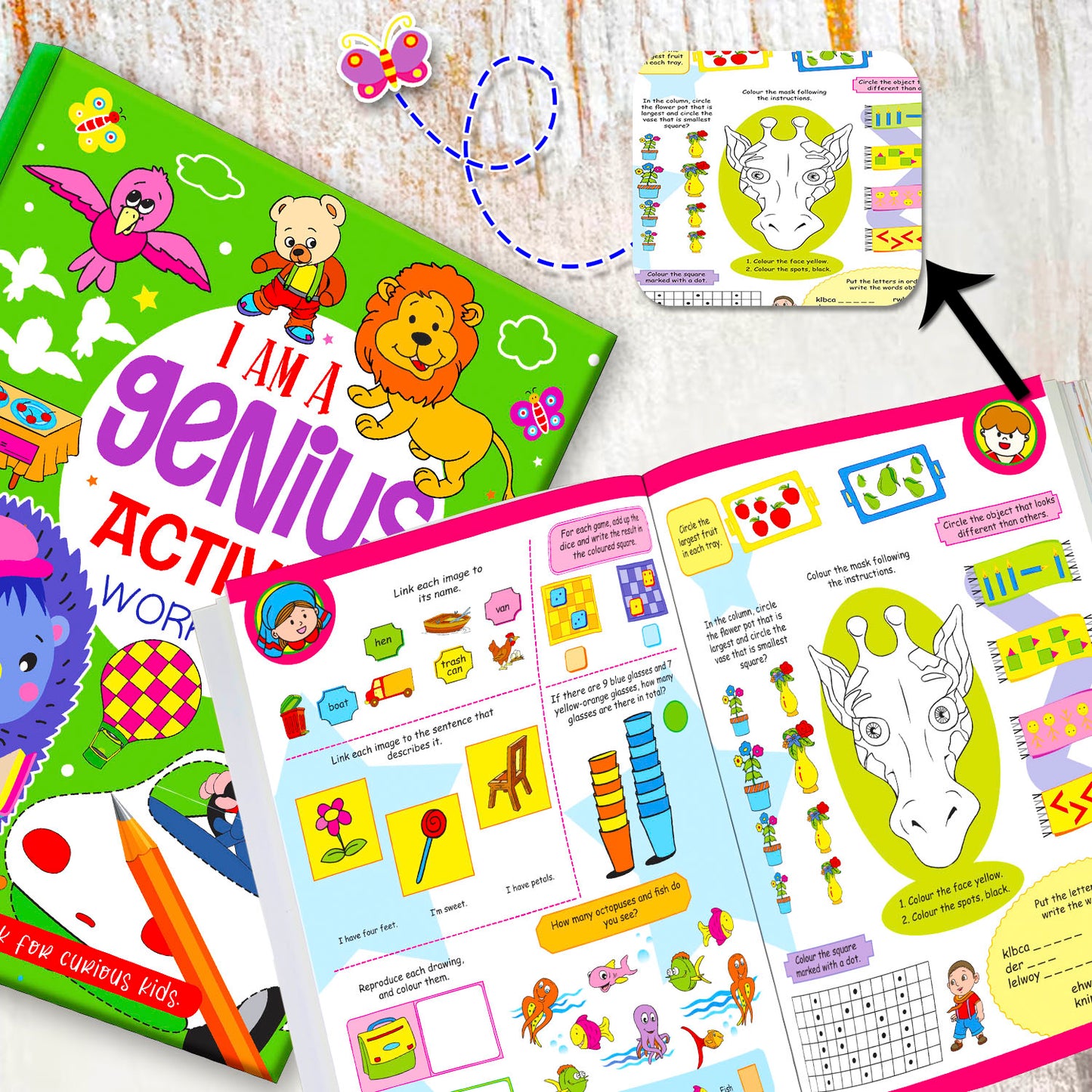 I Am a Genius Activity Workbook Book 2 - Inside pages with activities spread